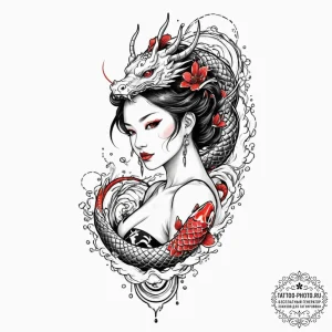A trash polka design of the borg queen, half… — эскиз тату (№1751067983_0, 27.06.2025 23:46) — tattoo-photo.ru