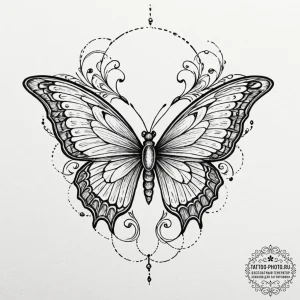 Tattoo sketch a butterfly or bird (spirit ani… — эскиз тату (№1751068517_0, 27.06.2025 23:55) — tattoo-photo.ru