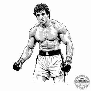 A neo-traditional portrait of rocky balboa, v... - эскиз тату (№1751069623_0, 28.06.2025 00:13) — tattoo-photo.ru