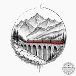 A watercolor sketch of the hogwarts express o… — эскиз тату (№1751069714_0, 28.06.2025 00:15) — tattoo-photo.ru