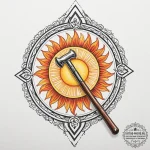 Tattoo design: a blacksmith’s hammer and tong… — эскиз тату (№1751069820_0, 28.06.2025 00:17) — tattoo-photo.ru