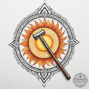 Tattoo design: a blacksmith's hammer and tong... - эскиз тату (№1751069820_0, 28.06.2025 00:17) — tattoo-photo.ru