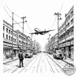 A graphic novel panel of the final airport sc… — эскиз тату (№1751069932_0, 28.06.2025 00:18) — tattoo-photo.ru