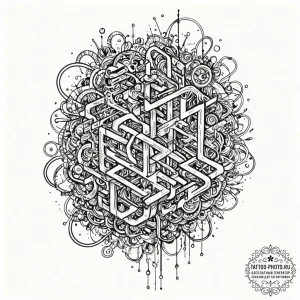Tattoo sketch a glowing "cheat code" sequence... - эскиз тату (№1751070143_0, 28.06.2025 00:22) — tattoo-photo.ru