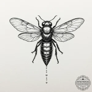 Tattoo design a cicada with a subtle, shimmer... - эскиз тату (№1751070969_0, 28.06.2025 00:36) — tattoo-photo.ru