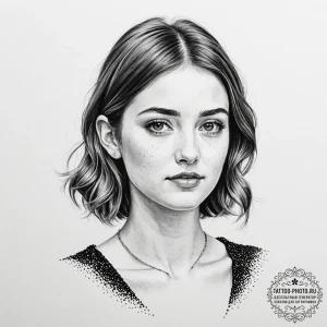 A sketch of the main character from lady bird... - эскиз тату (№1751072661_0, 28.06.2025 01:04) — tattoo-photo.ru