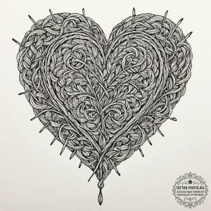 Tattoo design a knitting needle and yarn form... - эскиз тату (№1751072769_0, 28.06.2025 01:06) — tattoo-photo.ru