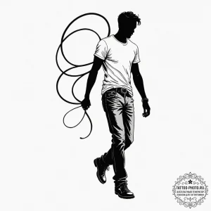 Tattoo design a silhouette of a man carrying... - эскиз тату (№1751075093_0, 28.06.2025 01:44) — tattoo-photo.ru