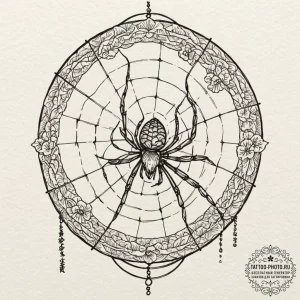 Tattoo design a spiderweb that has caught not... - эскиз тату (№1751075772_0, 28.06.2025 01:56) — tattoo-photo.ru