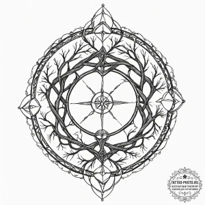 64. tattoo design: a "chernobog" rune intertw... - эскиз тату (№1751075957_0, 28.06.2025 01:59) — tattoo-photo.ru