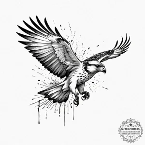Tattoo sketch a swift falcon or hawk, for pre... - эскиз тату (№1751076895_0, 28.06.2025 02:14) — tattoo-photo.ru