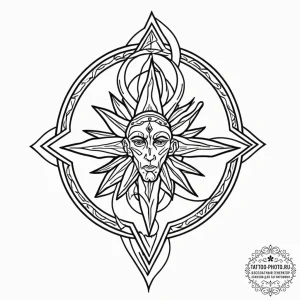 A linework tattoo of the protoss symbol., art... - эскиз тату (№1751077438_0, 28.06.2025 02:23) — tattoo-photo.ru