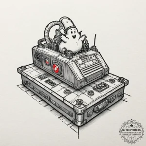 A ghostbusters ghost trap, artistic tattoo sk... - эскиз тату (№1751078002_0, 28.06.2025 02:33) — tattoo-photo.ru