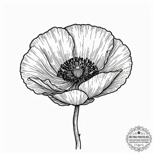 Poppy, tattoo drawing outline, blackwork tatt... - эскиз тату (№1751078870_0, 28.06.2025 02:47) — tattoo-photo.ru