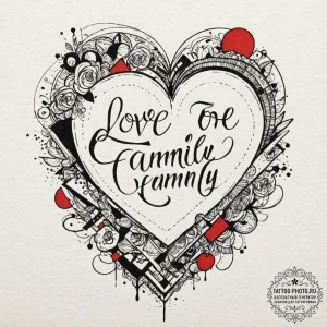 Tattoo sketch a quote about love or family, s... - эскиз тату (№1751078975_0, 28.06.2025 02:49) — tattoo-photo.ru