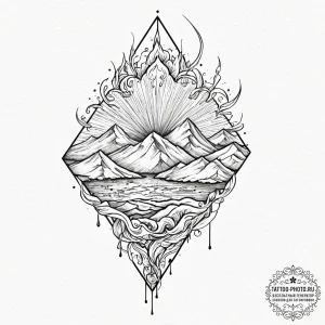 Tattoo design a fluid, abstract shape blendin... - эскиз тату (№1751079096_0, 28.06.2025 02:51) — tattoo-photo.ru
