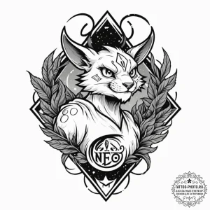 Tattoo sketch a stylized gaming team logo (ge... - эскиз тату (№1751079197_0, 28.06.2025 02:53) — tattoo-photo.ru