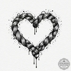 Tattoo sketch a heart with a subtle knot or b... - эскиз тату (№1751081648_0, 28.06.2025 03:34) — tattoo-photo.ru