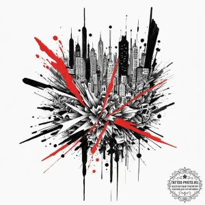 Tattoo design a subtle 'glitch' effect on a b... - эскиз тату (№1751084350_0, 28.06.2025 04:19) — tattoo-photo.ru