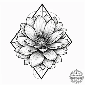 Tattoo sketch a geometric crystal, with a rea... - эскиз тату (№1751086034_0, 28.06.2025 04:47) — tattoo-photo.ru
