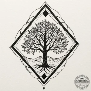 Tattoo design: a "seeded field" rhombus integ... - эскиз тату (№1751087005_0, 28.06.2025 05:03) — tattoo-photo.ru