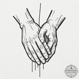 Tattoo design a single line forming two abstr... - эскиз тату (№1751089385_0, 28.06.2025 05:43) — tattoo-photo.ru