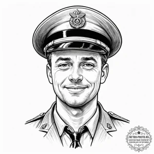 A graphic novel portrait of col. hans landa f... - эскиз тату (№1751089797_0, 28.06.2025 05:49) — tattoo-photo.ru