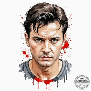 A graphic novel portrait of the main characte... - эскиз тату (№1751092586_0, 28.06.2025 06:36) — tattoo-photo.ru
