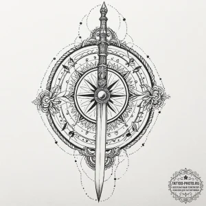 Tattoo design a medieval longsword plunged in... - эскиз тату (№1751093673_0, 28.06.2025 06:54) — tattoo-photo.ru