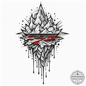 Tattoo design an abstract tattoo of a heavy,... - эскиз тату (№1751094129_0, 28.06.2025 07:02) — tattoo-photo.ru