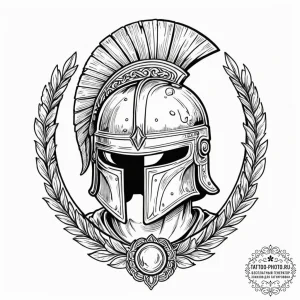 Tattoo design a roman centurion's helmet, sym... - эскиз тату (№1751095076_0, 28.06.2025 07:17) — tattoo-photo.ru