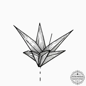 Tattoo design a tiny paper crane., tattoo dra... - эскиз тату (№1751095260_0, 28.06.2025 07:21) — tattoo-photo.ru