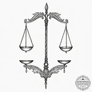 Tattoo sketch libra's scales, one side a geom... - эскиз тату (№1751096461_0, 28.06.2025 07:41) — tattoo-photo.ru