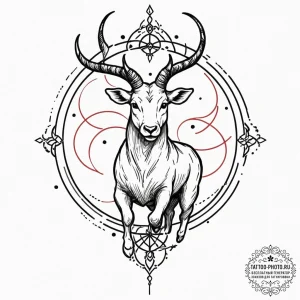 Tattoo design a zodiac animal's spirit appear... - эскиз тату (№1751096830_0, 28.06.2025 07:47) — tattoo-photo.ru