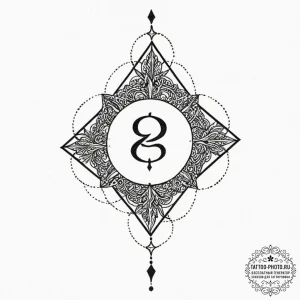 Omega (symbol), tattoo sketch design, detaile... - эскиз тату (№1751097713_0, 28.06.2025 08:01) — tattoo-photo.ru