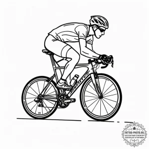 A shot of a professional cyclist in a peloton... - эскиз тату (№1751098222_0, 28.06.2025 08:10) — tattoo-photo.ru
