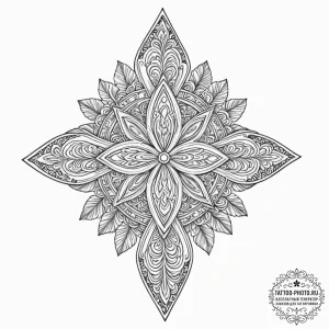 Tattoo design: a kolovrat with interwoven pat... - эскиз тату (№1751098343_0, 28.06.2025 08:12) — tattoo-photo.ru