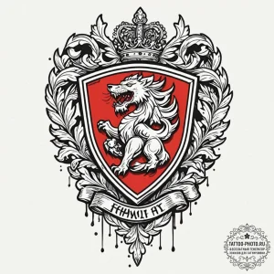 Tattoo design a family crest redesigned in a... - эскиз тату (№1751098552_0, 28.06.2025 08:15) — tattoo-photo.ru