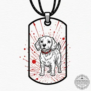 Tattoo sketch a soldier's dog tags with a sub... - эскиз тату (№1751099159_0, 28.06.2025 08:25) — tattoo-photo.ru