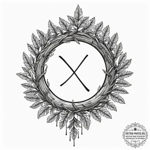 102. tattoo design: a "opora" rune integrated... - эскиз тату (№1751099343_0, 28.06.2025 08:29) — tattoo-photo.ru