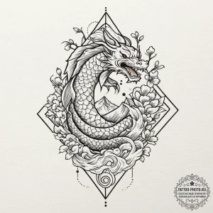 Tattoo design: a minimalist rhombus with inte... - эскиз тату (№1751099568_0, 28.06.2025 08:32) — tattoo-photo.ru