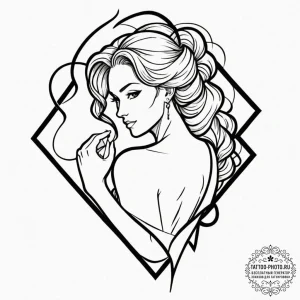 Tattoo design a virgo maiden's silhouette bre... - эскиз тату (№1751100578_0, 28.06.2025 08:49) — tattoo-photo.ru