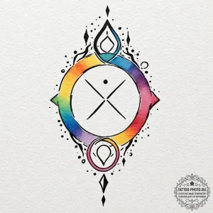 Amulet symbol, tattoo drawing outline, soft w... - эскиз тату (№1751104417_0, 28.06.2025 09:53) — tattoo-photo.ru