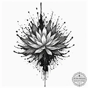 Tattoo sketch a single, heavy drop of ink fal... - эскиз тату (№1751104522_0, 28.06.2025 09:55) — tattoo-photo.ru