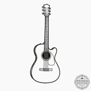 Guitar, tattoo flash sheet design, rough sket... - эскиз тату (№1751105845_0, 28.06.2025 10:17) — tattoo-photo.ru