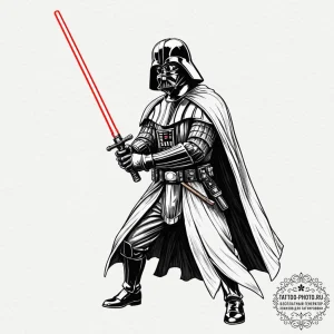 Japanese ukiyo-e style tattoo design of darth... - эскиз тату (№1751106144_0, 28.06.2025 10:22) — tattoo-photo.ru