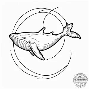 Whale, tattoo line art, bold outlines, thick... - эскиз тату (№1751106629_0, 28.06.2025 10:30) — tattoo-photo.ru