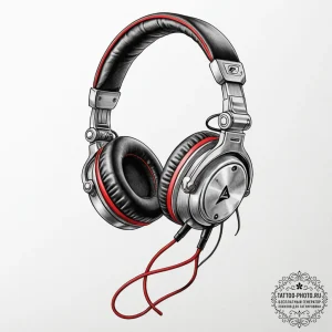 Tattoo sketch a single gaming headset outline... - эскиз тату (№1751107723_0, 28.06.2025 10:48) — tattoo-photo.ru