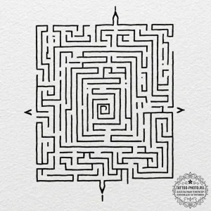 Tattoo design a labyrinth with a clear path l... - эскиз тату (№1751108200_0, 28.06.2025 10:56) — tattoo-photo.ru