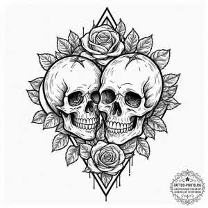 Tattoo design two halves of a avocado pit on... - эскиз тату (№1751110175_0, 28.06.2025 11:29) — tattoo-photo.ru